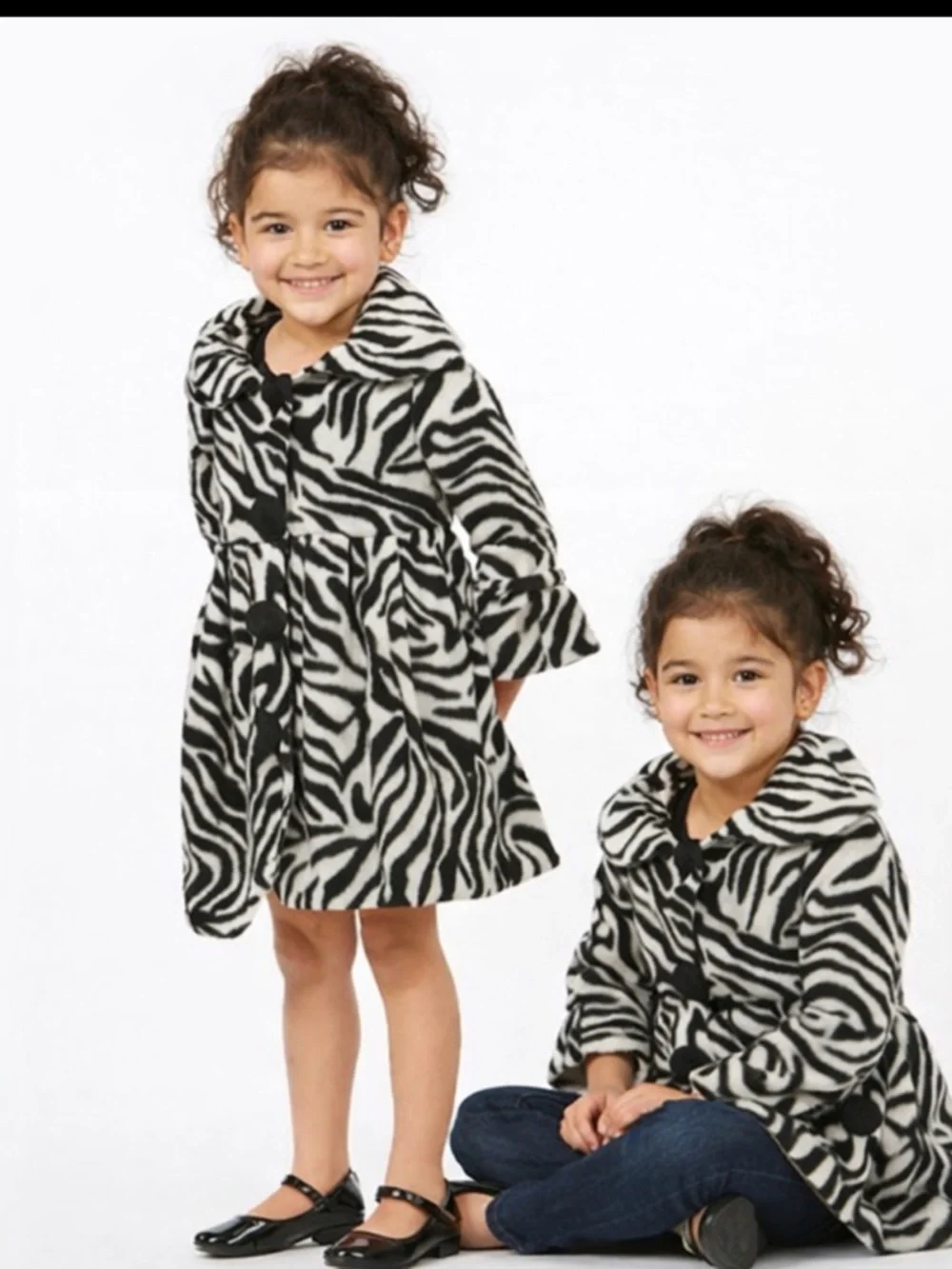Unlisted Black and White Zebra Faux Fur Kids Coat